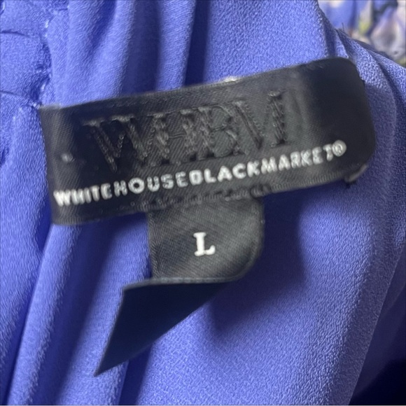 WHBM Periwinkle floral spring Long-Sleeve Off the Shoulder Ruffle Blouse size L - Picture 5 of 6